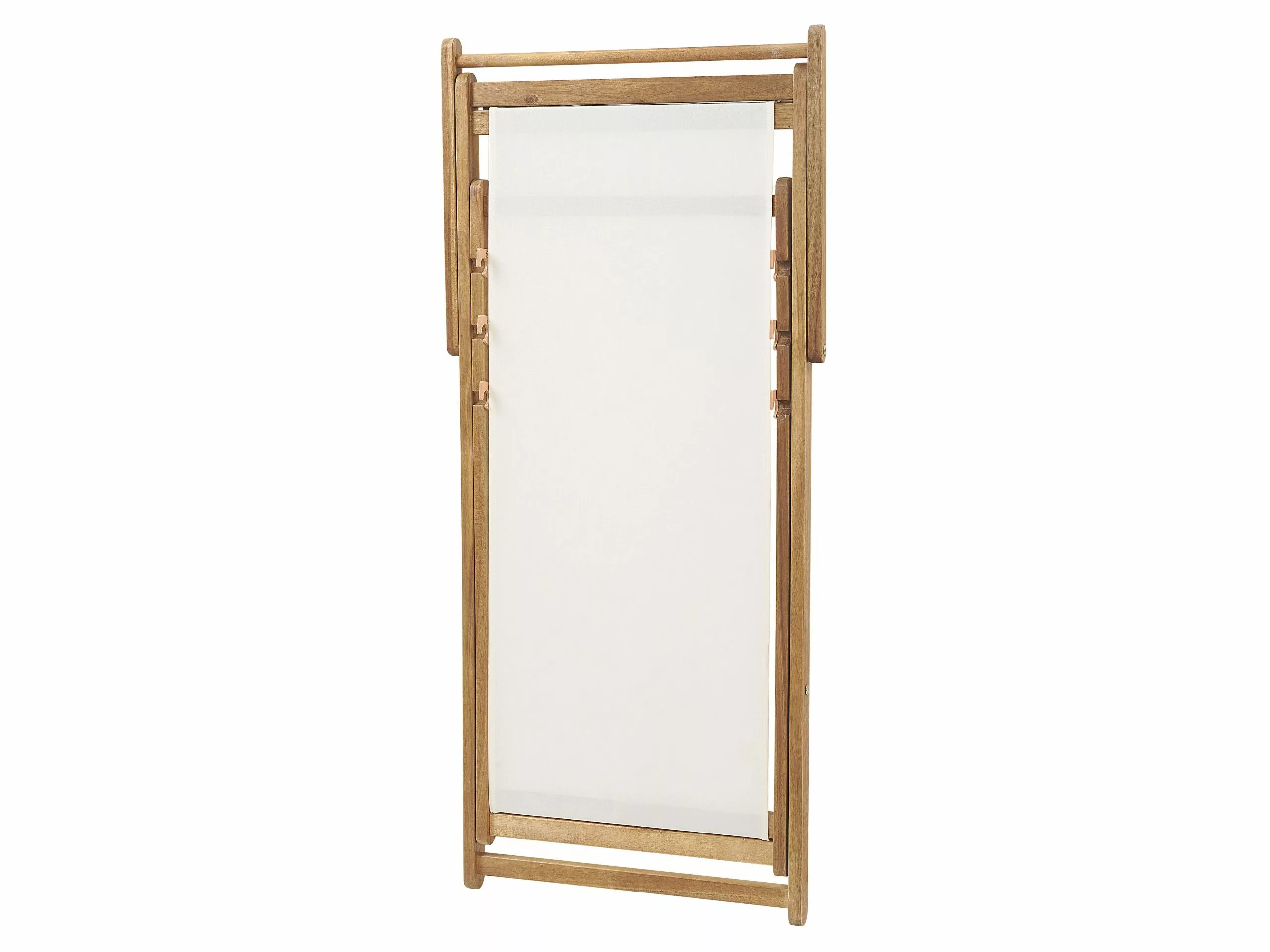 Beliani Vaalea Akaasiapuinen Aurinkotuoli Monivärisellä Täpläkuviokankaalla 2 Kpl ANZIO - Image 6