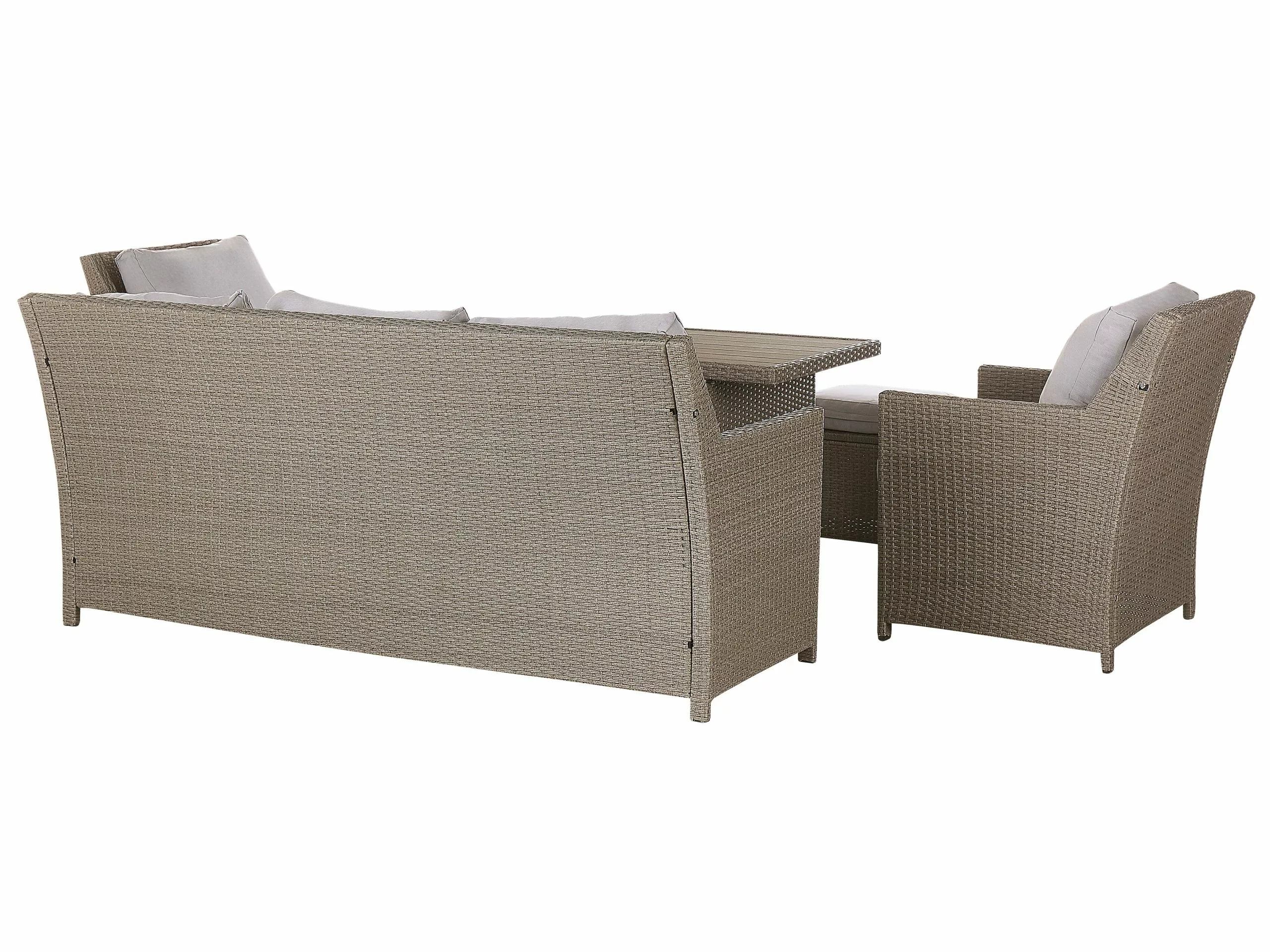 Beliani 5-istuttava Ulkosohvaryhmä Polyrottinki Harmaanruskea FONTI 6 Beliani 5-istuttava Ulkosohvaryhmä Polyrottinki Harmaanruskea FONTI - Image 4