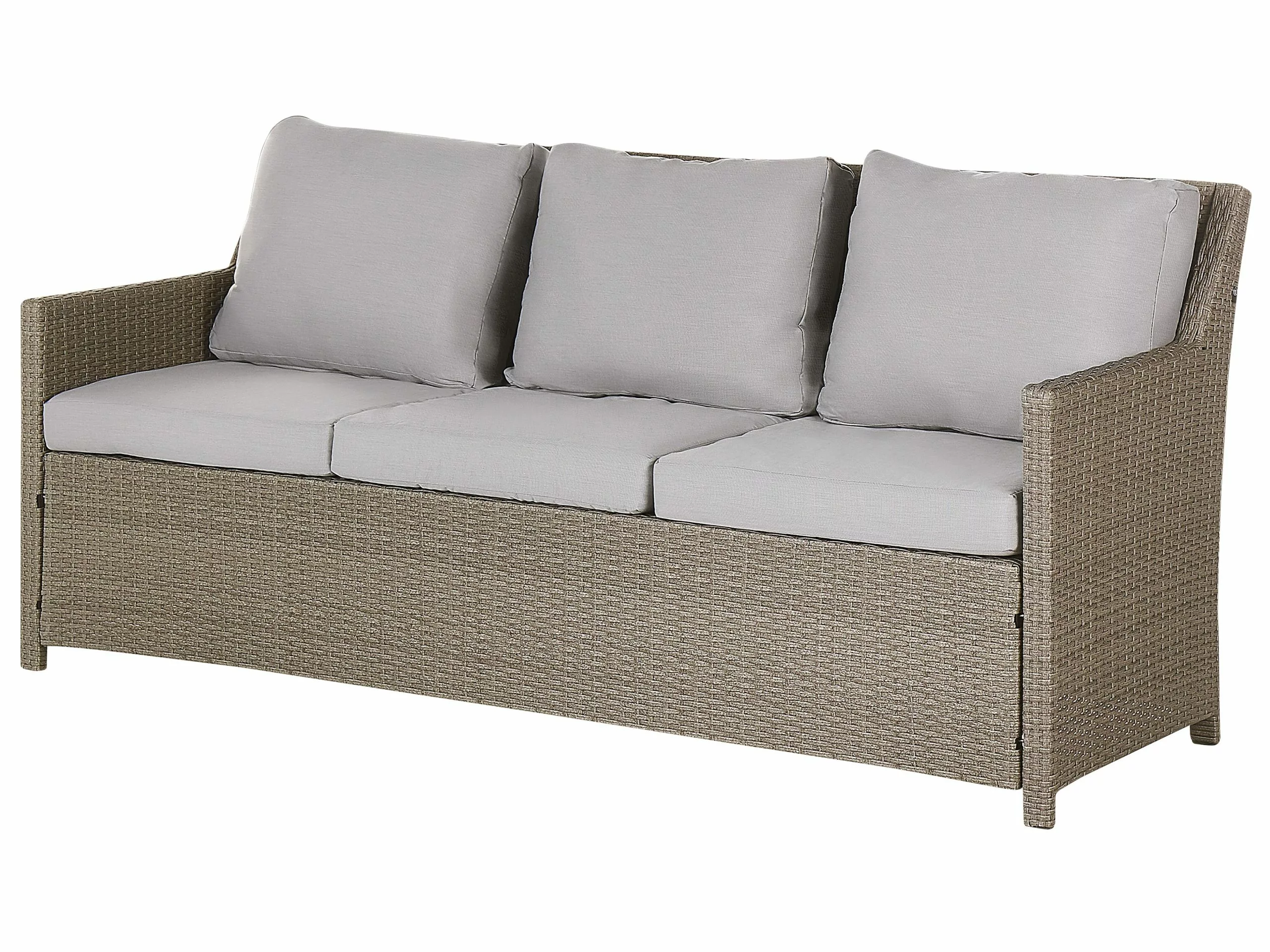 Beliani 5-istuttava Ulkosohvaryhmä Polyrottinki Harmaanruskea FONTI 7 Beliani 5-istuttava Ulkosohvaryhmä Polyrottinki Harmaanruskea FONTI - Image 5