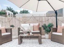 Beliani Vaaleanruskea 4-istuttava PE-rottinkinen Ulkosohvaryhmä LUCA -Beliani-myymälä undef src sa picid 822837 type whitesh image