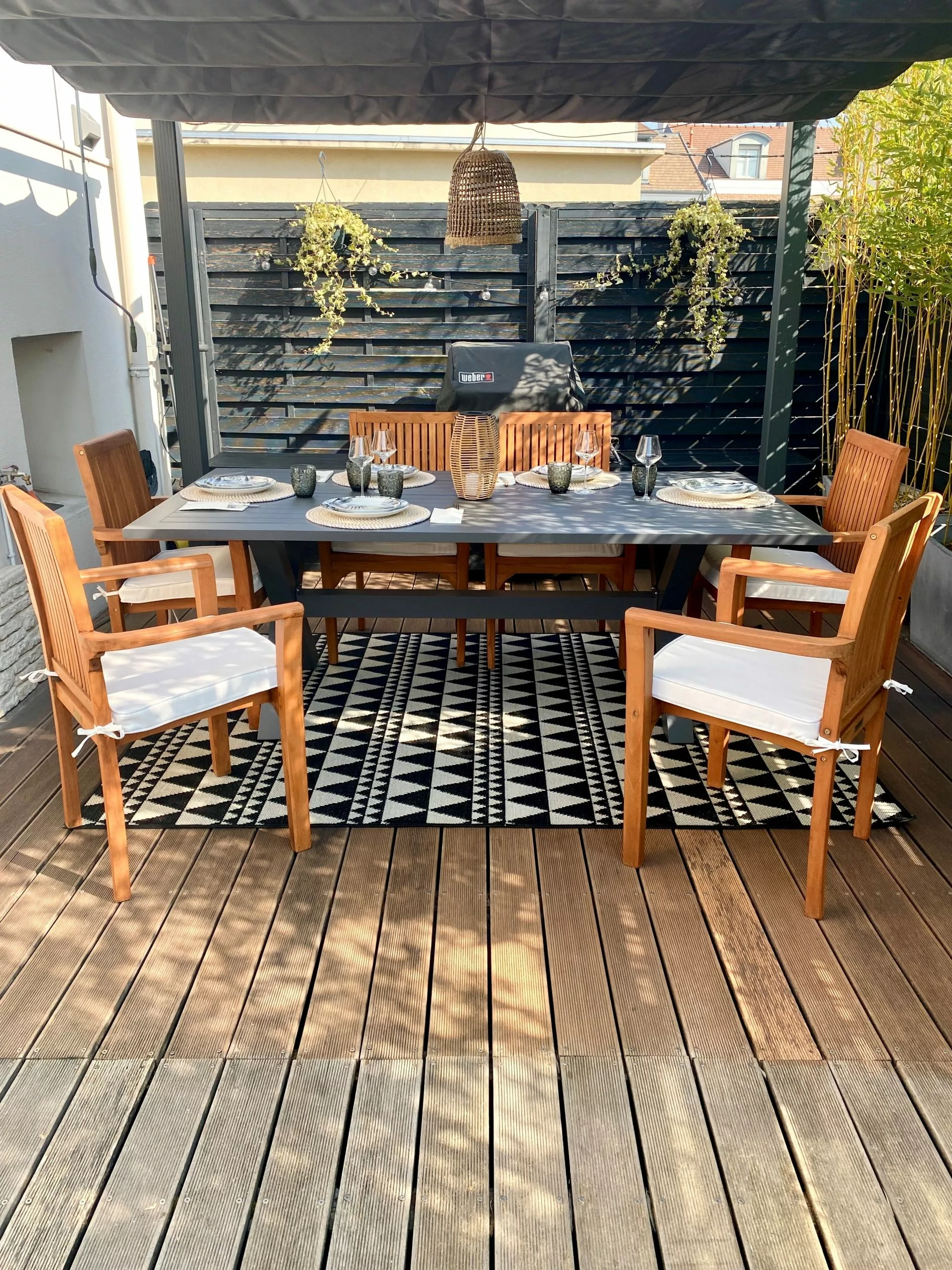 Beliani Puutarhapöytä Alumiini Harmaa 200 Cm CASCAIS 5 Beliani Puutarhapöytä Alumiini Harmaa 200 Cm CASCAIS - Image 3