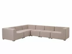 Beliani 7-istuttava Ulkosohva Kangas Oikeak. Beige AREZZO -Beliani-myymälä undef src sa picid 825152 type whitesh image