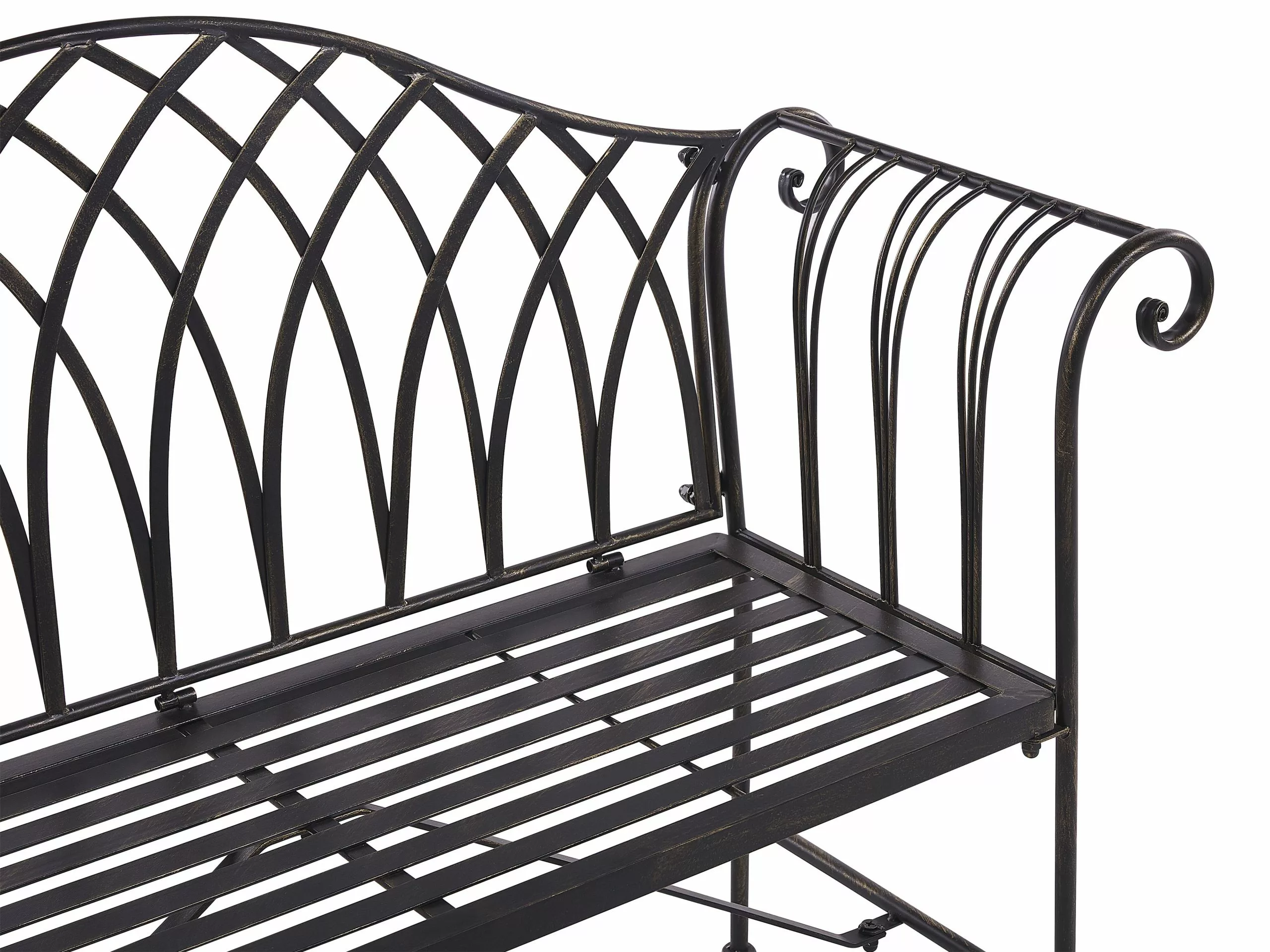 Beliani Musta Rautainen Puutarhapenkki 130 Cm MILAZZO - Image 5