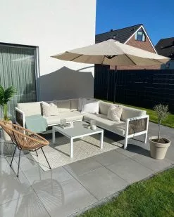 Beliani 4-istuttava Ulkosohvaryhmä Alumiini Vasenk. Valkoinen/ruskea BORELLO 16 Beliani 4-istuttava Ulkosohvaryhmä Alumiini Vasenk. Valkoinen/ruskea BORELLO -Beliani-myymälä undef src sa picid 827551 type whitesh image 2