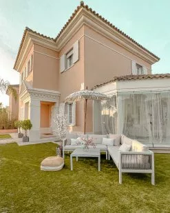 Beliani 4-istuttava Ulkosohvaryhmä Alumiini Vasenk. Valkoinen/ruskea BORELLO 21 Beliani 4-istuttava Ulkosohvaryhmä Alumiini Vasenk. Valkoinen/ruskea BORELLO -Beliani-myymälä undef src sa picid 828304 type whitesh image 2