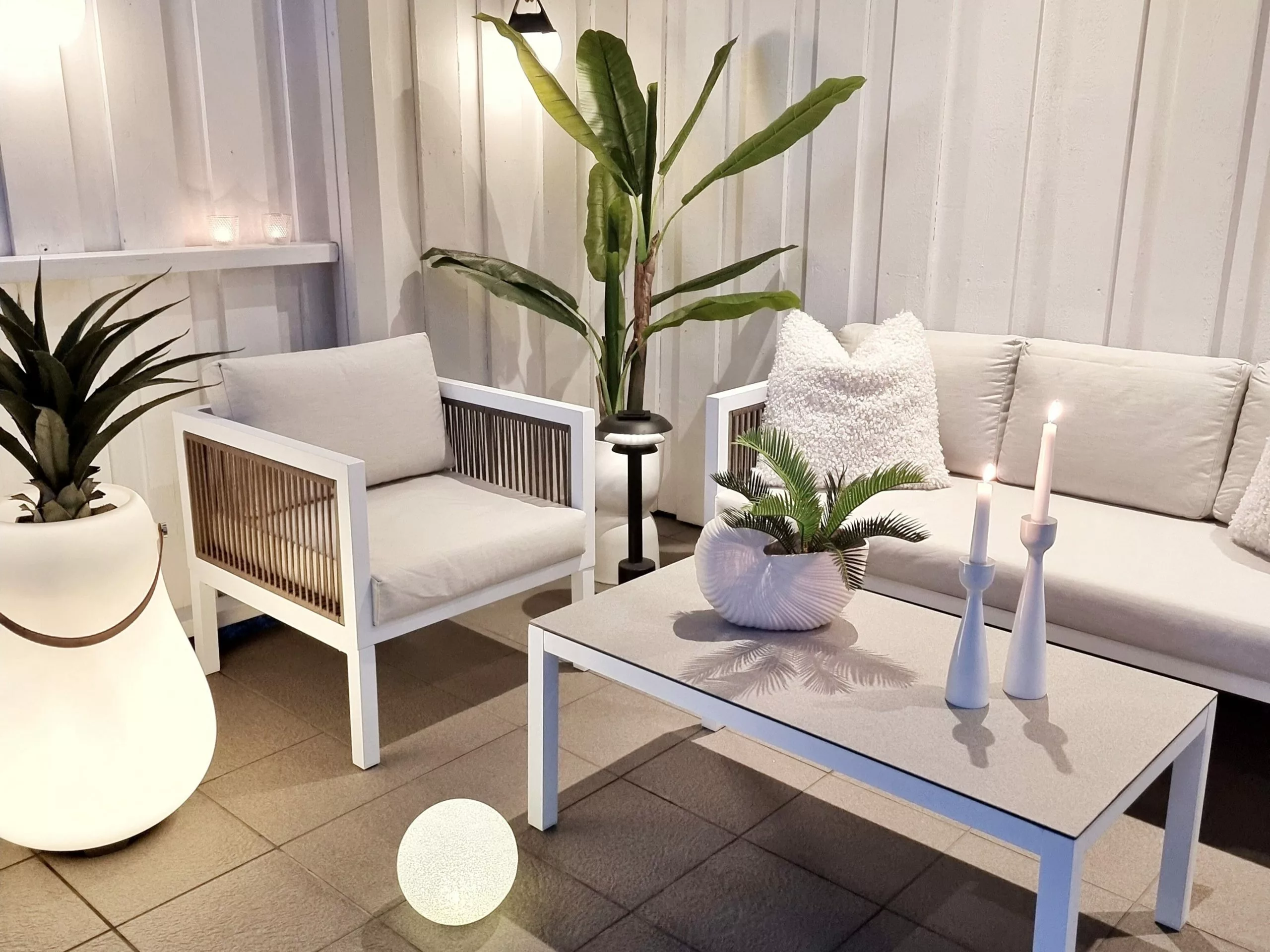 Beliani 5-istuttava Ulkosohvaryhmä Alumiini Valkoinen/ruskea BORELLO - Image 9