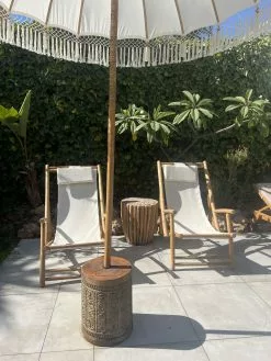 Beliani Vaalea Bambu Aurinkotuoli Luonnonvalkoisella Kankaalla 2 Kpl ATRANI -Beliani-myymälä undef src sa picid 831734 type whitesh image