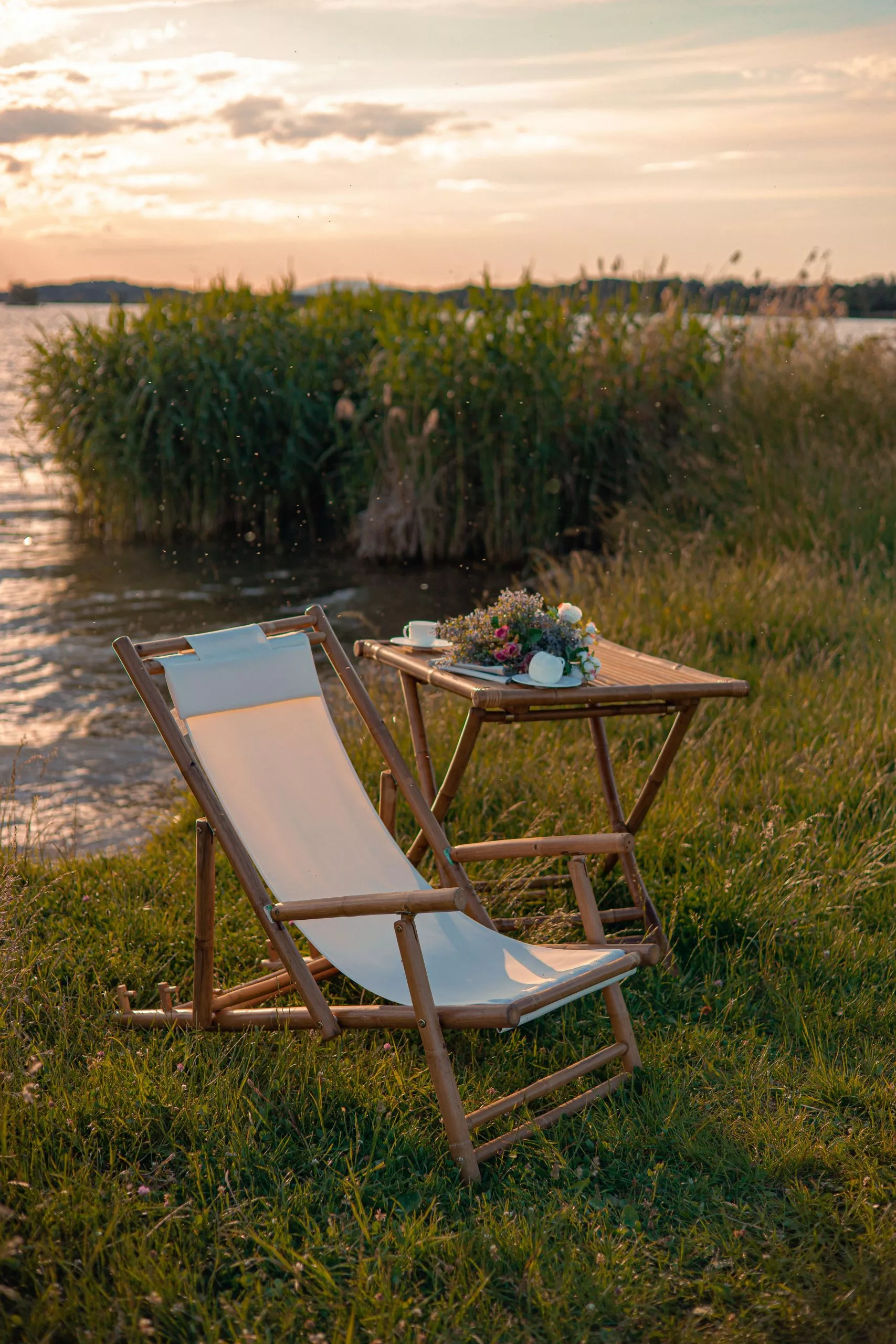Beliani Vaalea Bambu Aurinkotuoli Luonnonvalkoisella Kankaalla 2 Kpl ATRANI - Image 7