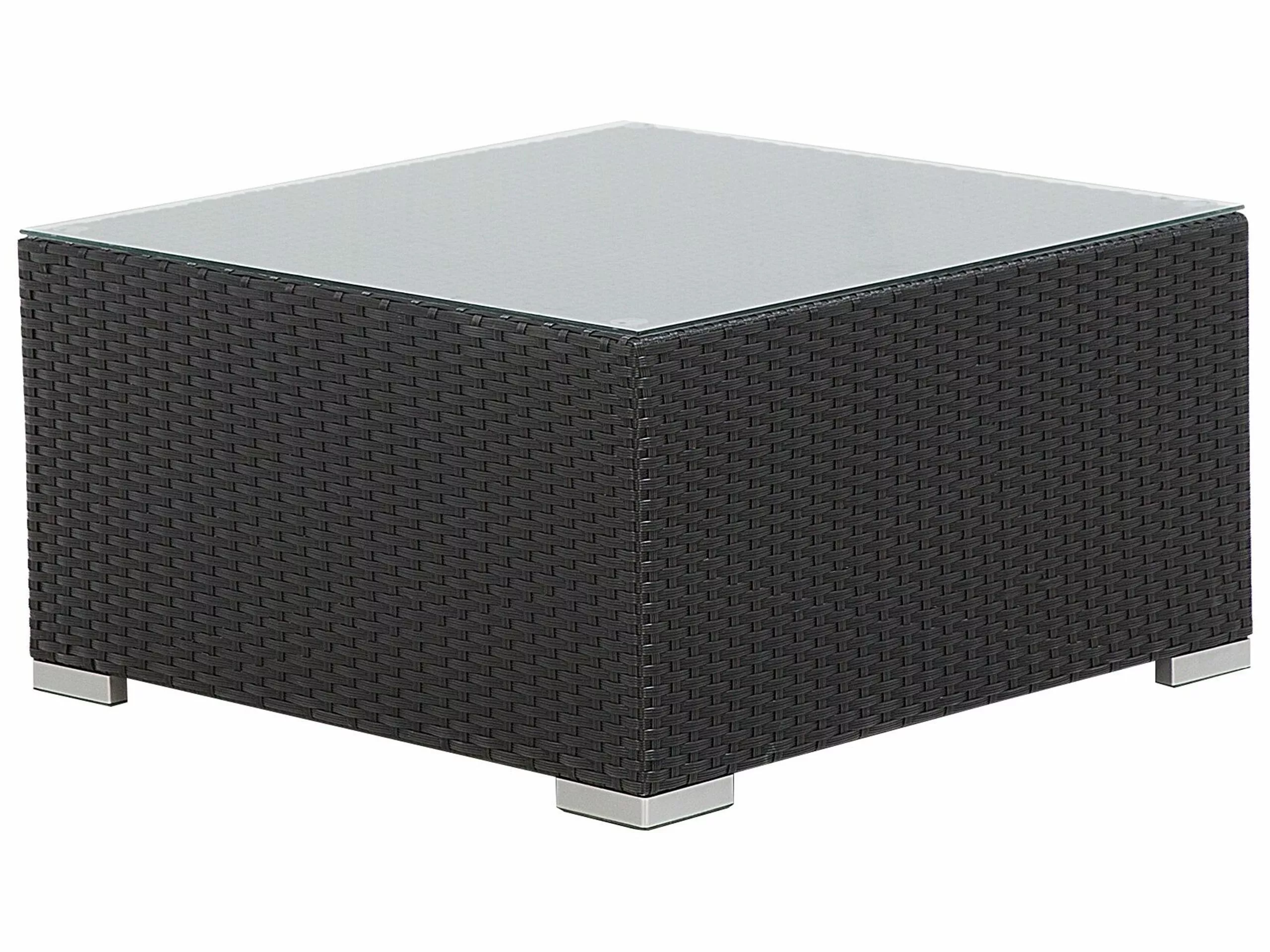 Beliani 4-istuttava Ulkosohvaryhmä Polyrottinki Oikeak. Musta SANO II - Image 8