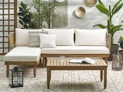 Beliani 4-istuttava Ulkosohvaryhmä Akasiapuu Oikeak. Valkoinen CREMONA -Beliani-myymälä undef src sa picid 834033 type whitesh image