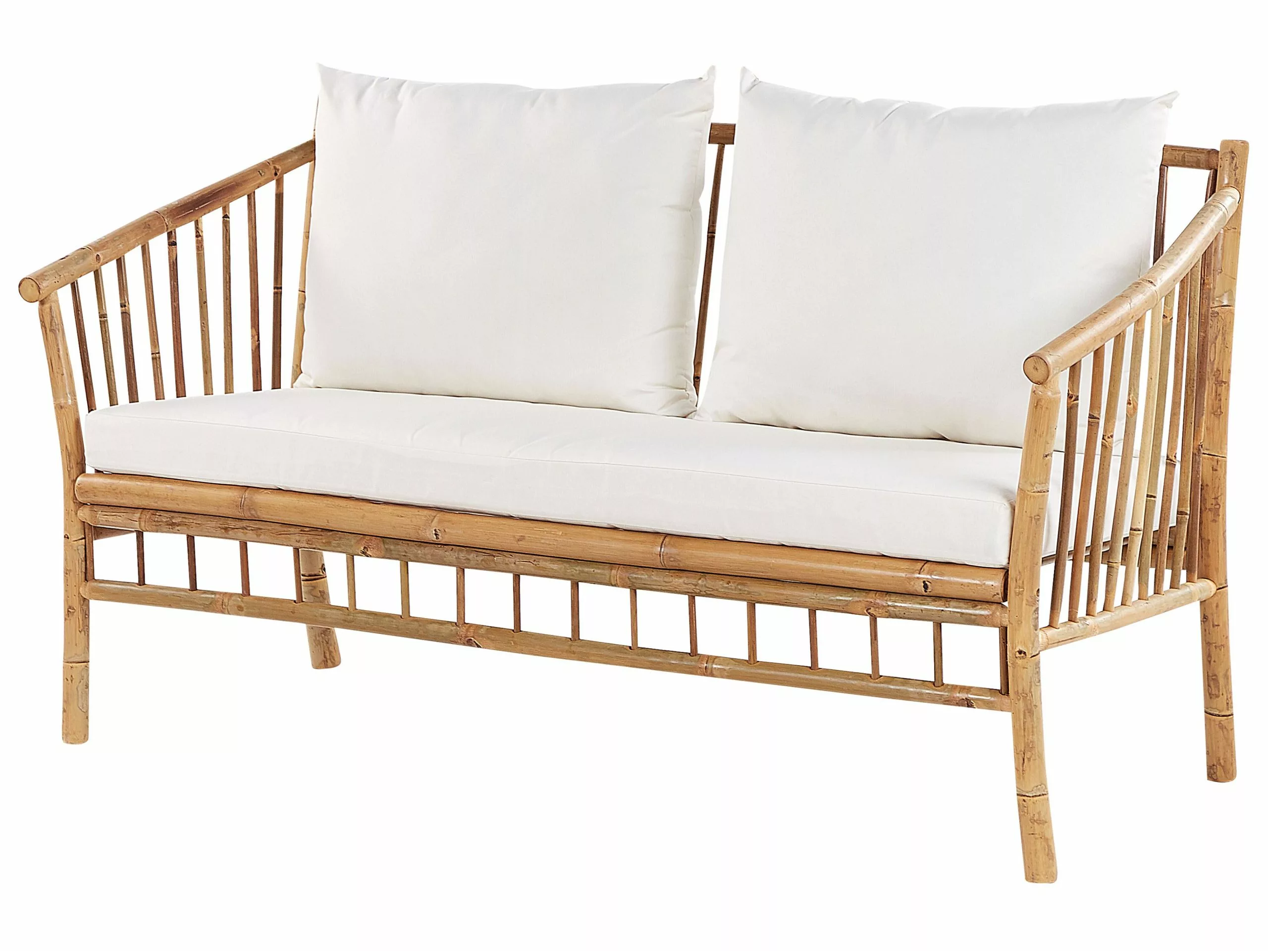 Beliani 4-istuttava Ulkosohvaryhmä Bambu Valkoinen MAGGIORE - Image 4