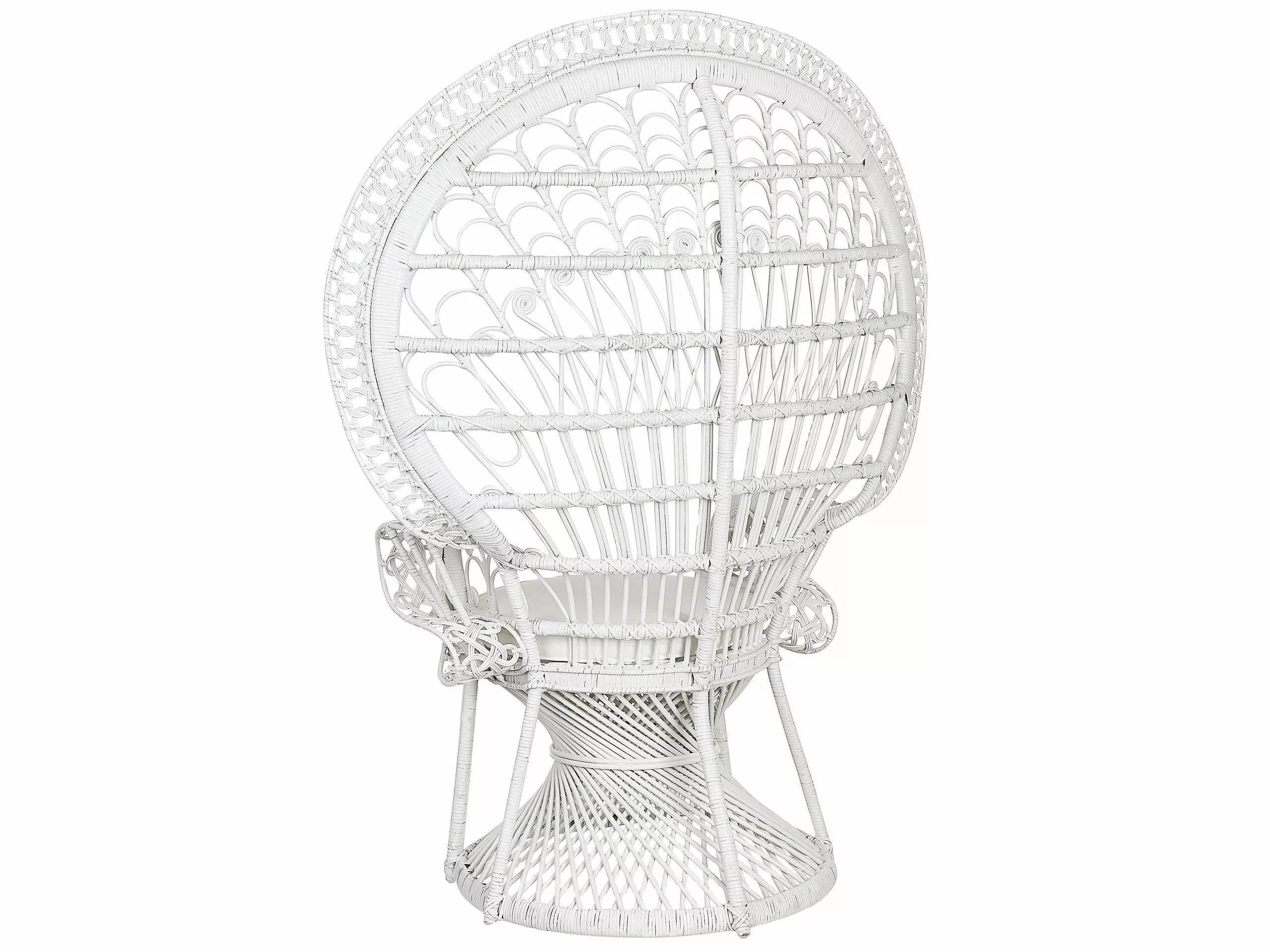 Beliani Riikinkukkotuoli Rottinki Valkoinen EMMANUELLE - Image 5