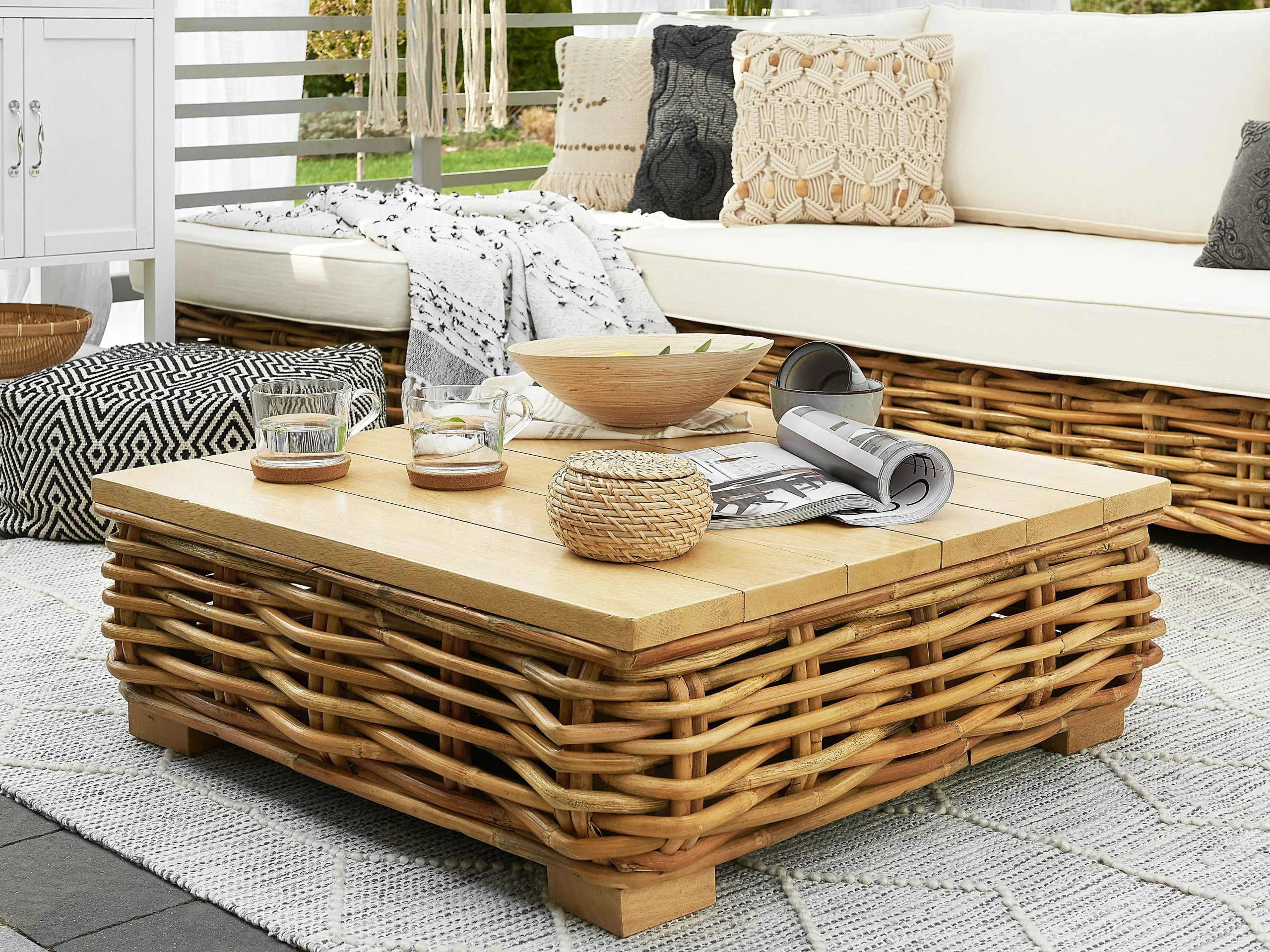 Beliani 4-istuttava Ulkosohvaryhmä Rottinki Oikeak. Luonnonväri VARALLO - Image 7