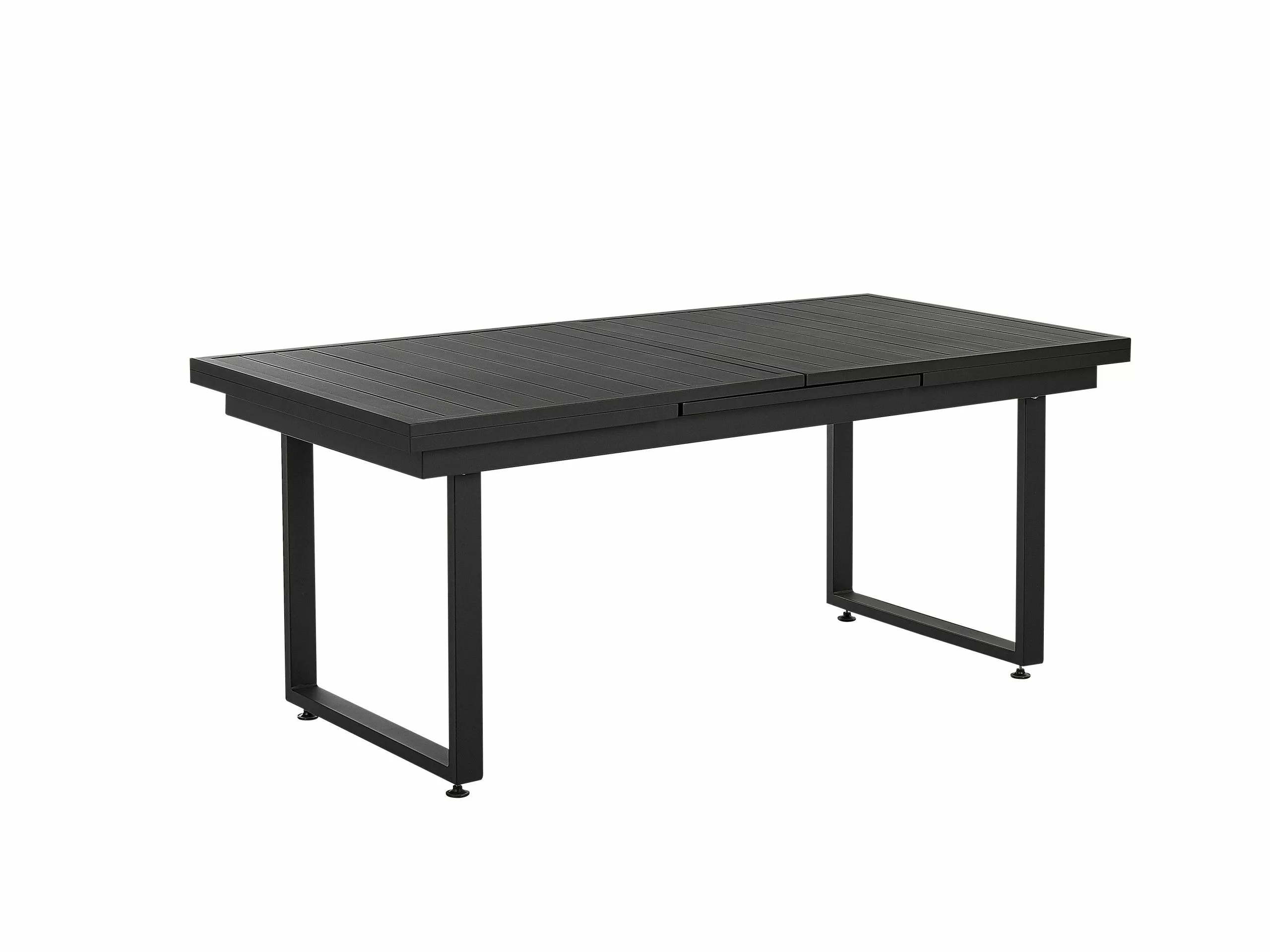 Beliani Puutarhapöytä Jatkettava Alumiini Musta 180/240 X 90 Cm VALCANETTO - Image 10