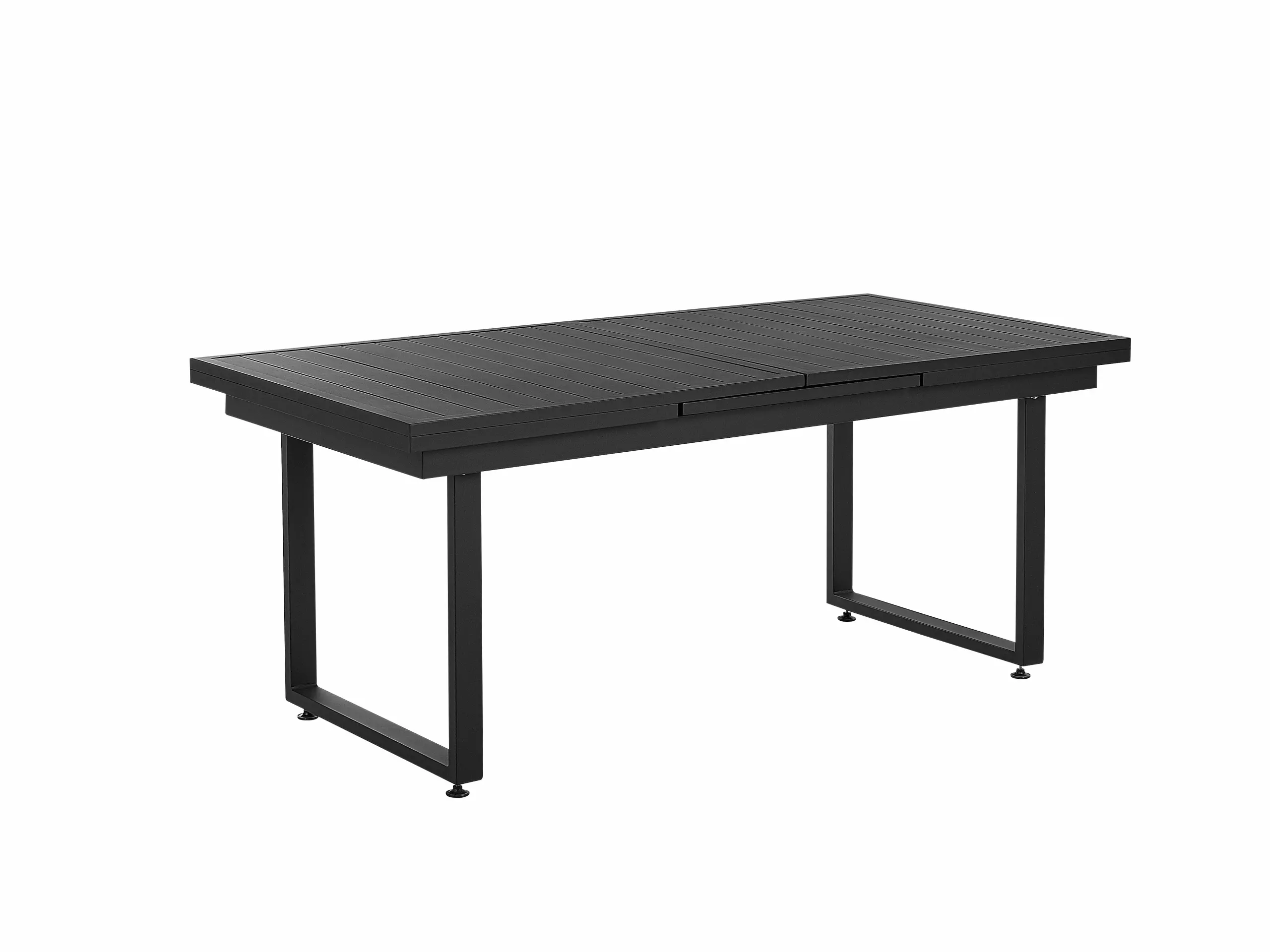 Beliani Puutarhapöytä Jatkettava Alumiini Musta 180/240 X 90 Cm VALCANETTO - Image 9