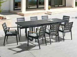 Beliani Puutarhapöytä Jatkettava Alumiini Musta 180/240 X 90 Cm VALCANETTO -Beliani-myymälä undef src sa picid 842920 type whitesh image