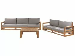 Beliani 5-istuttava Ulkosohvaryhmä Akasiapuu Vaalea Puu TIMOR II