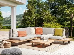 Beliani 5-istuttava Ulkosohvaryhmä Akasiapuu Vaaleanharmaa MYKONOS II -Beliani-myymälä undef src sa picid 848751 type color image