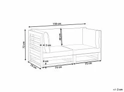 Beliani 2-istuttava Ulkosohva Sertifioitu Akasiapuu Mahonginruskea TRANI -Beliani-myymälä undef src sa picid 852155 type whitesh image